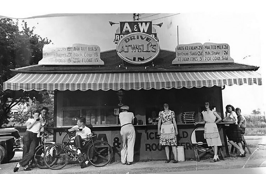 Vintage Outside of A&W Resturant franchise
